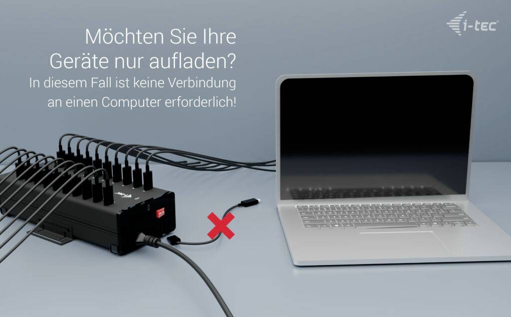 I-tec USB-C/USB-A Charging HUB 20 Port USB-Kombi-Hub Schwarz
