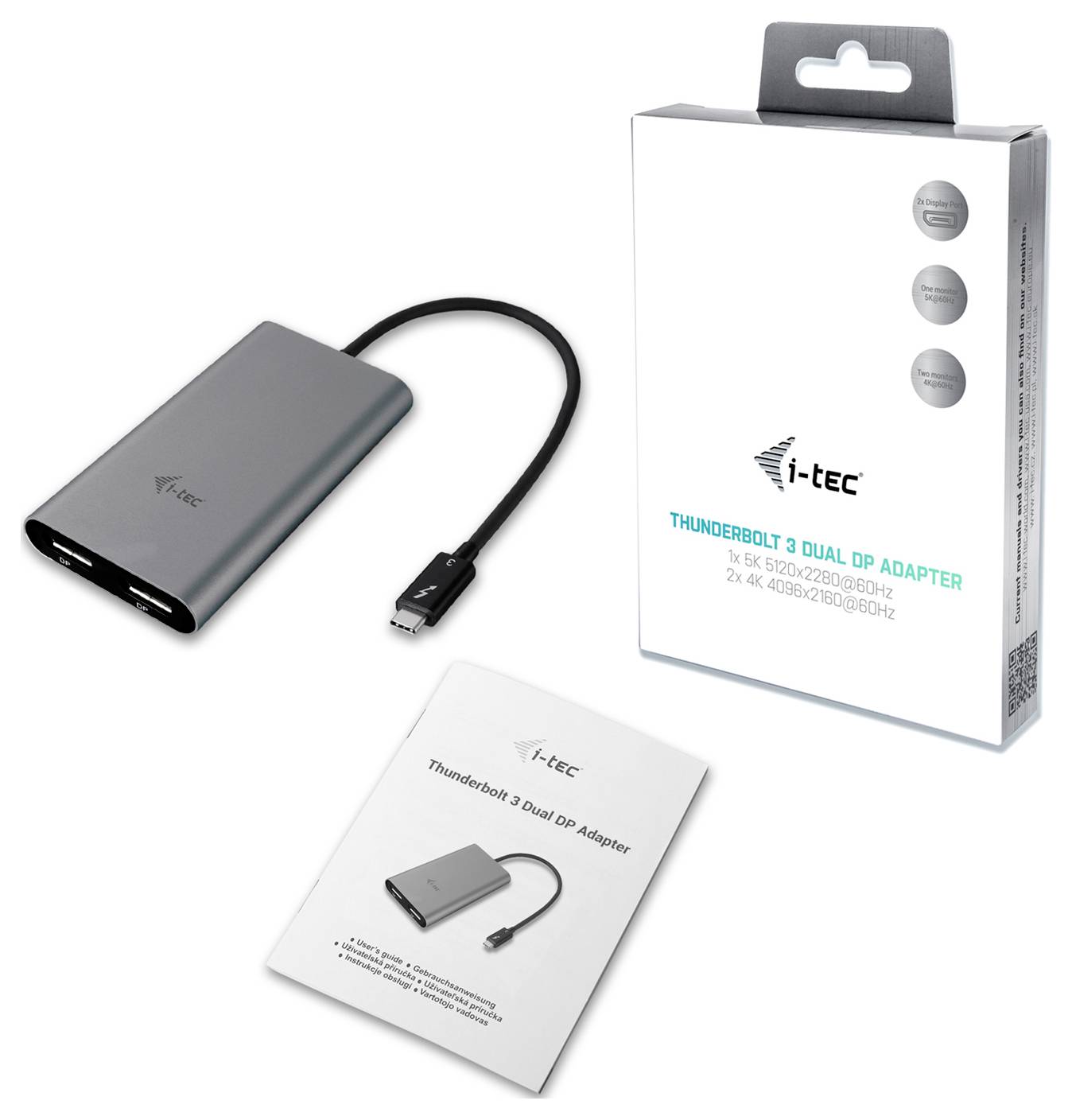 I-tec Thunderbolt™ 3 Adapter [1x Thunderbolt 3 - 2x DisplayPort] THUNDERBOLT 3 Dual DP VideoAdapter 0m