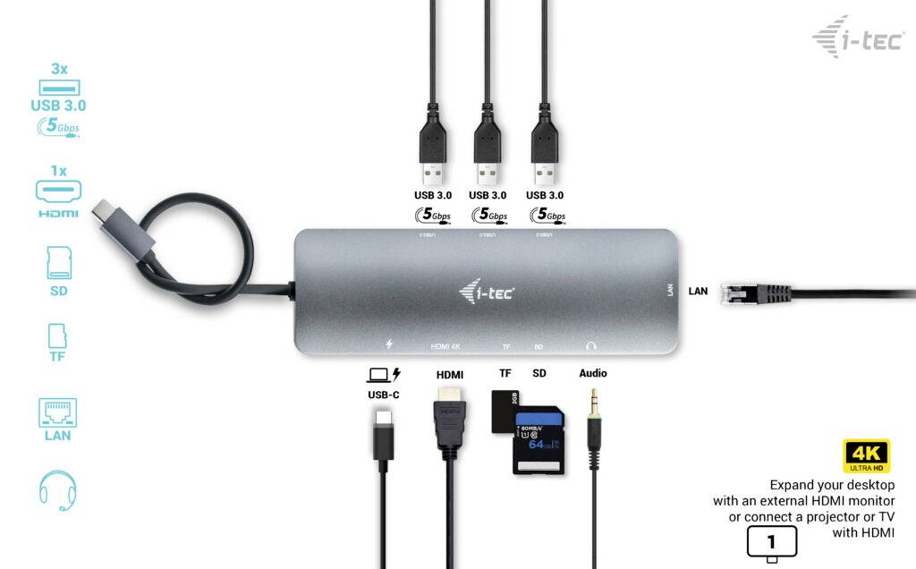 I-tec USB-C® Dockingstation USB C MetalNanoDock 4K HDMI+PD100W