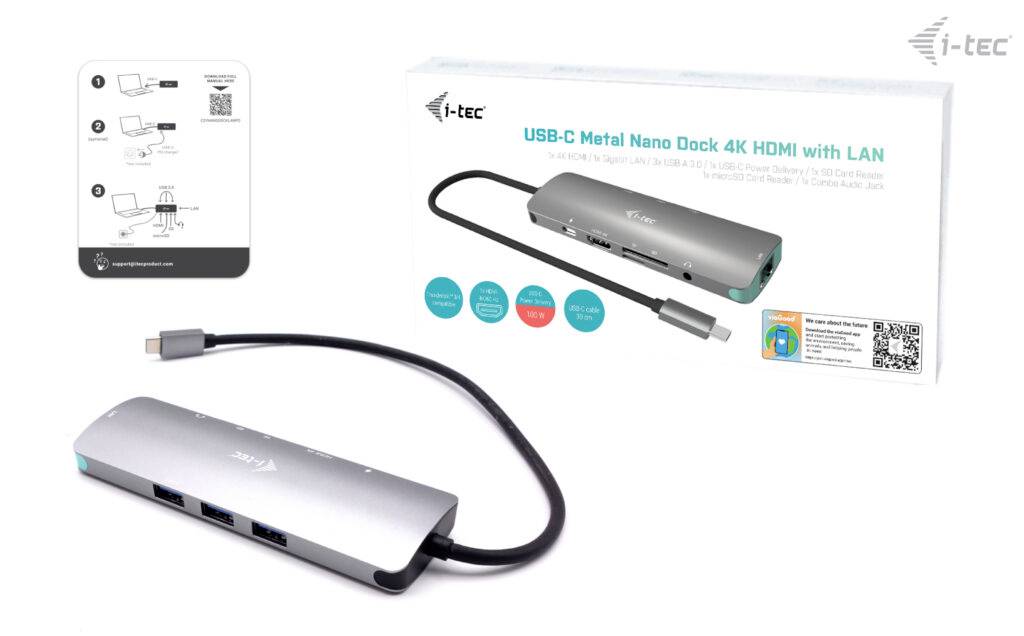 I-tec USB-C® Dockingstation USB C MetalNanoDock 4K HDMI+PD100W