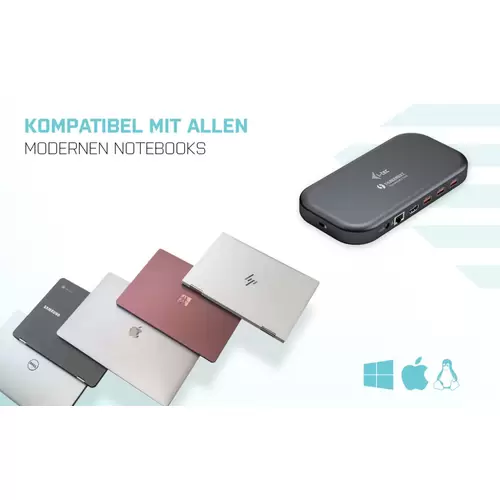 I-tec Thunderbolt 3/USB-C Dual 4K Dock PD 60W + Thunderbolt 3 Kabel+AC-Adapter Thunderbolt™ 3 Dockingstation I-tec Thunderbolt 3/USB-C Dual 4K Dock PD 60W + Thunderbolt 3 Kabel+AC-Adapter Thunderbolt™ 3 Dockingstation