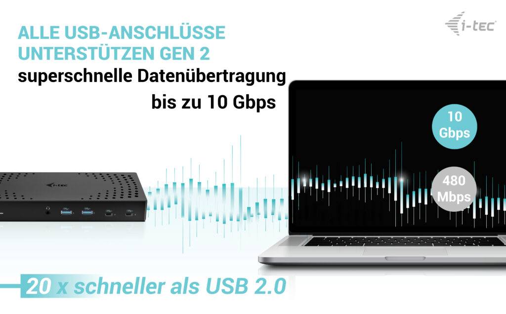 I-tec USB-C® Dockingstation USB3.0/USB-C/TB 3x4K Dock G2 PD100