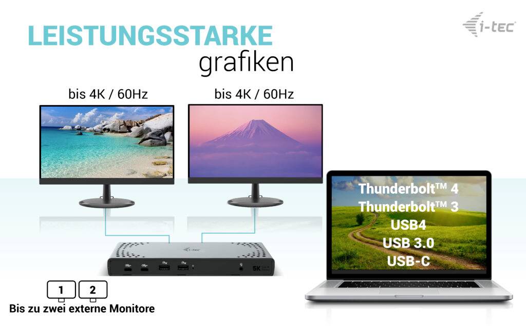 I-tec USB-C® Dockingstation USB3.0/USB-C/Thunderbolt DualDS+PD