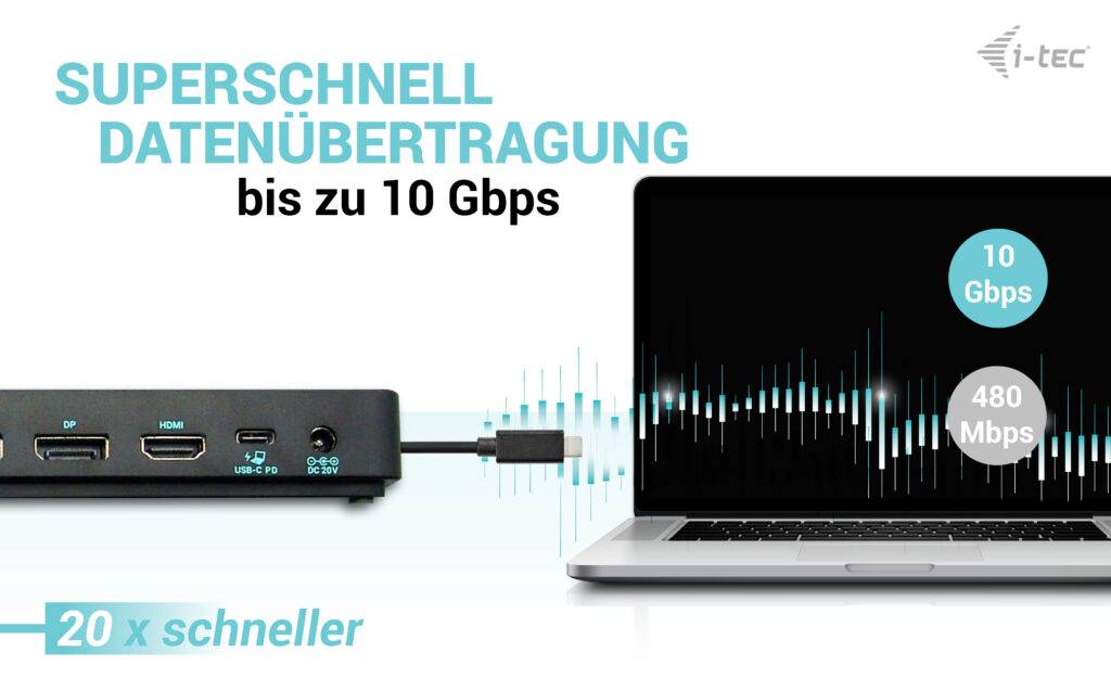 I-tec USB-C® Dockingstation USB-C Triple 4K DS Gen2 PD 100W
