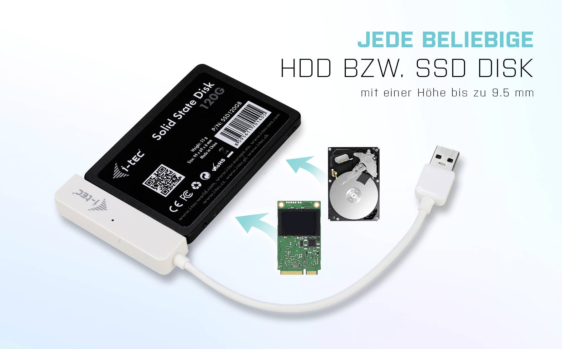 I-tec MYSAFEU314 SATA-Festplatten-Gehäuse USB