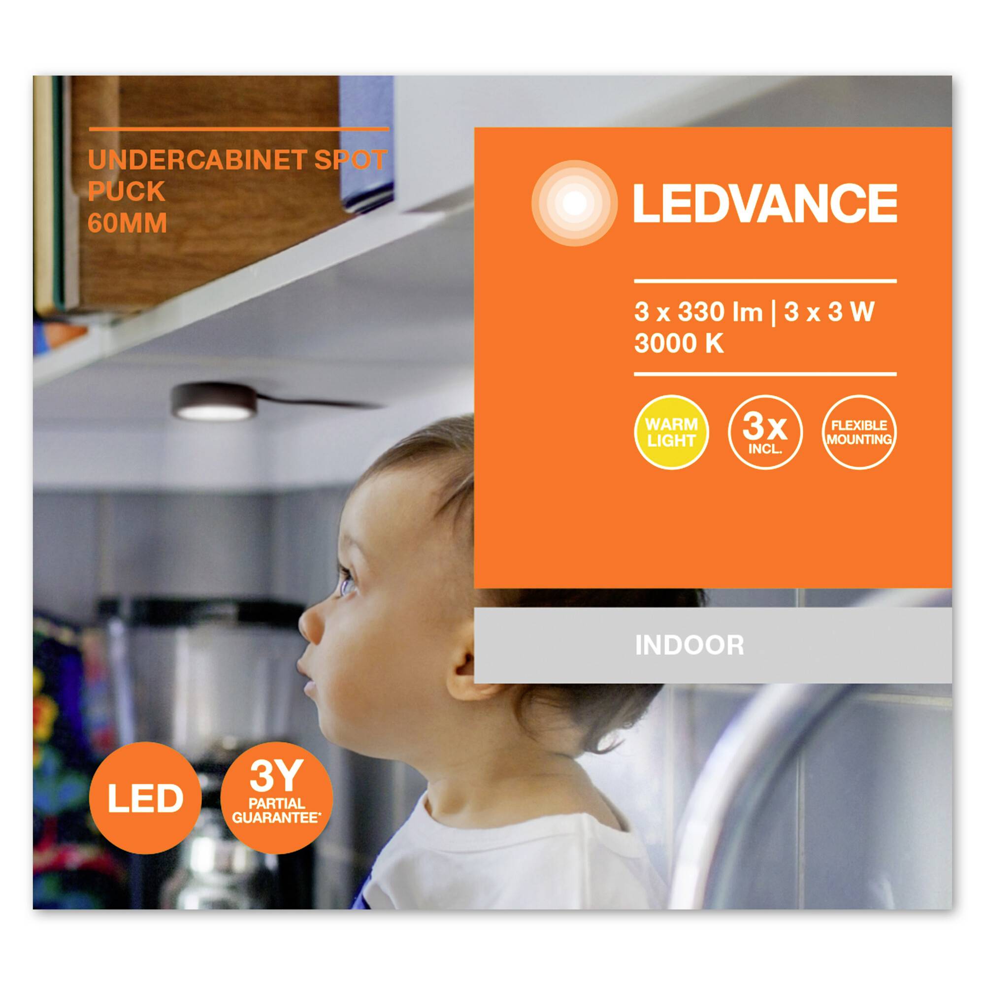 LEDVANCE 4058075791589 Unterbauleuchte LED 3.00W Warmweiß Schwarz