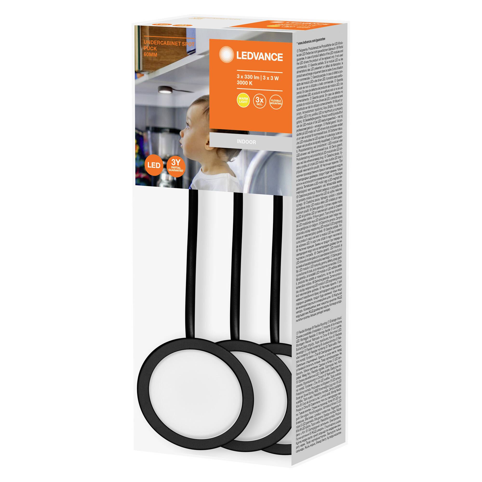 LEDVANCE 4058075791589 Unterbauleuchte LED 3.00W Warmweiß Schwarz