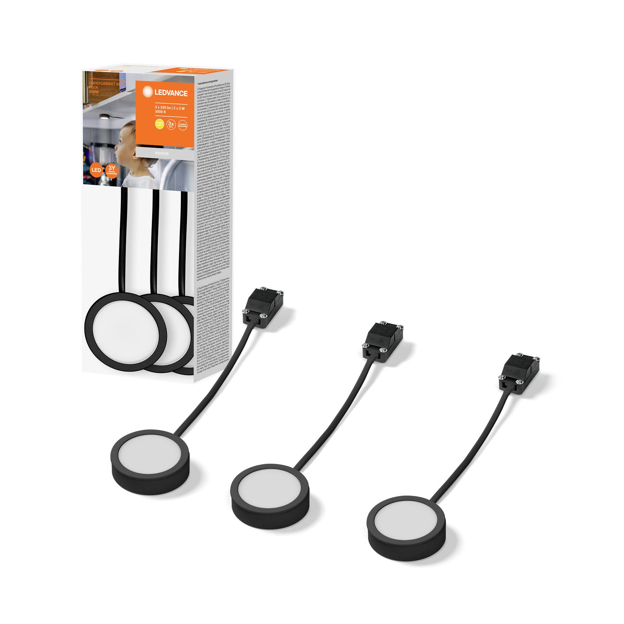 LEDVANCE 4058075791589 Unterbauleuchte LED 3.00W Warmweiß Schwarz