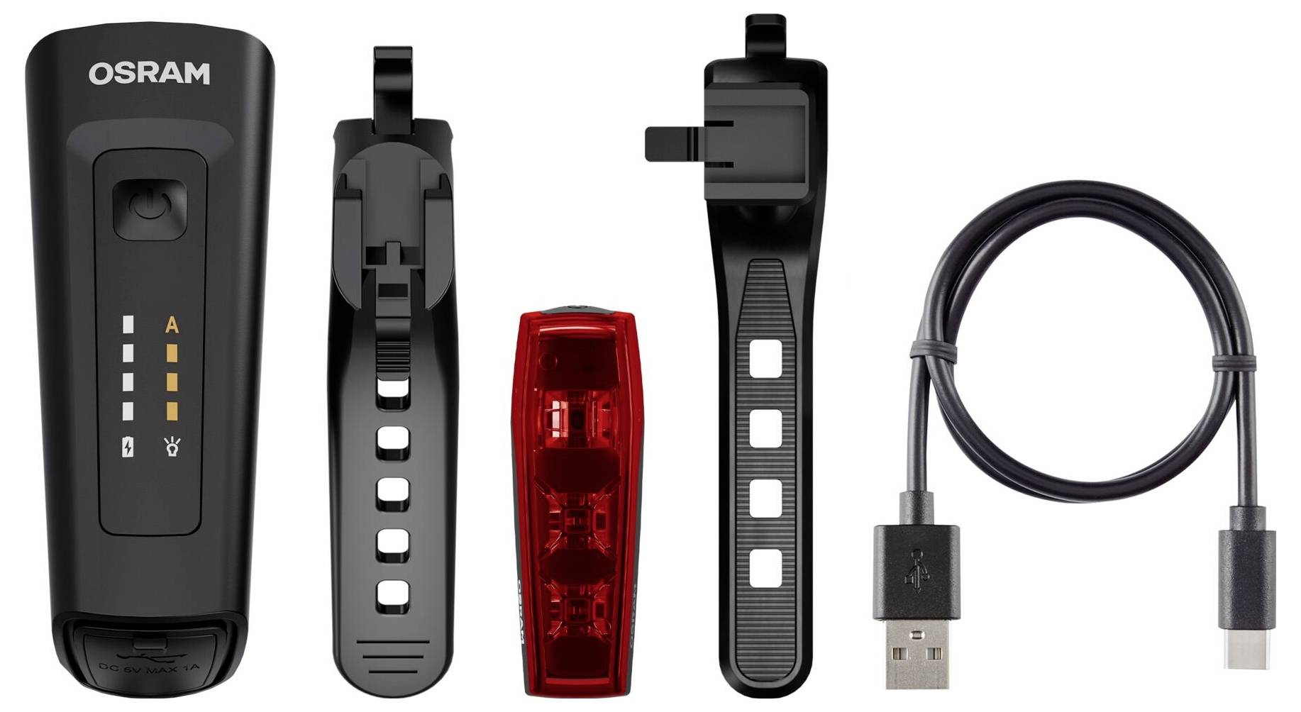 Osram Automotive Fahrradbeleuchtung Set RACE 80 SET LED akkubetrieben Schwarz