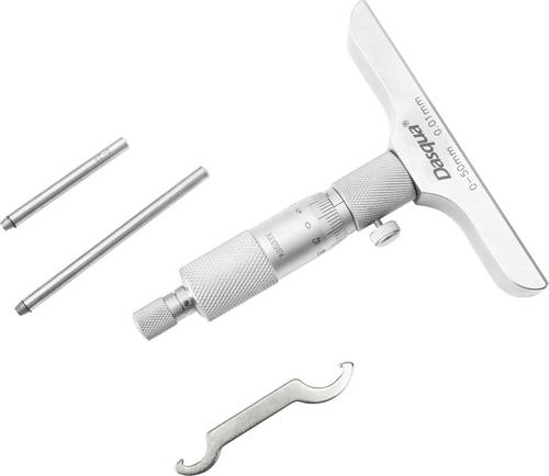 Dasqua 4611-8110 Tiefenmikrometer mit Kontrollmaß 0 - 50 mm DIN 863