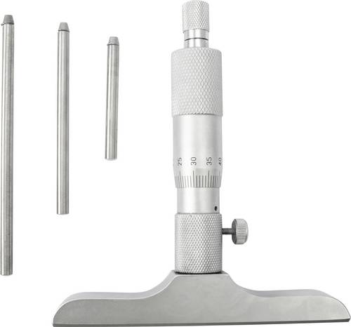 Dasqua 4611-8115 Tiefenmikrometer mit Kontrollmaß 0 - 75 mm DIN 863