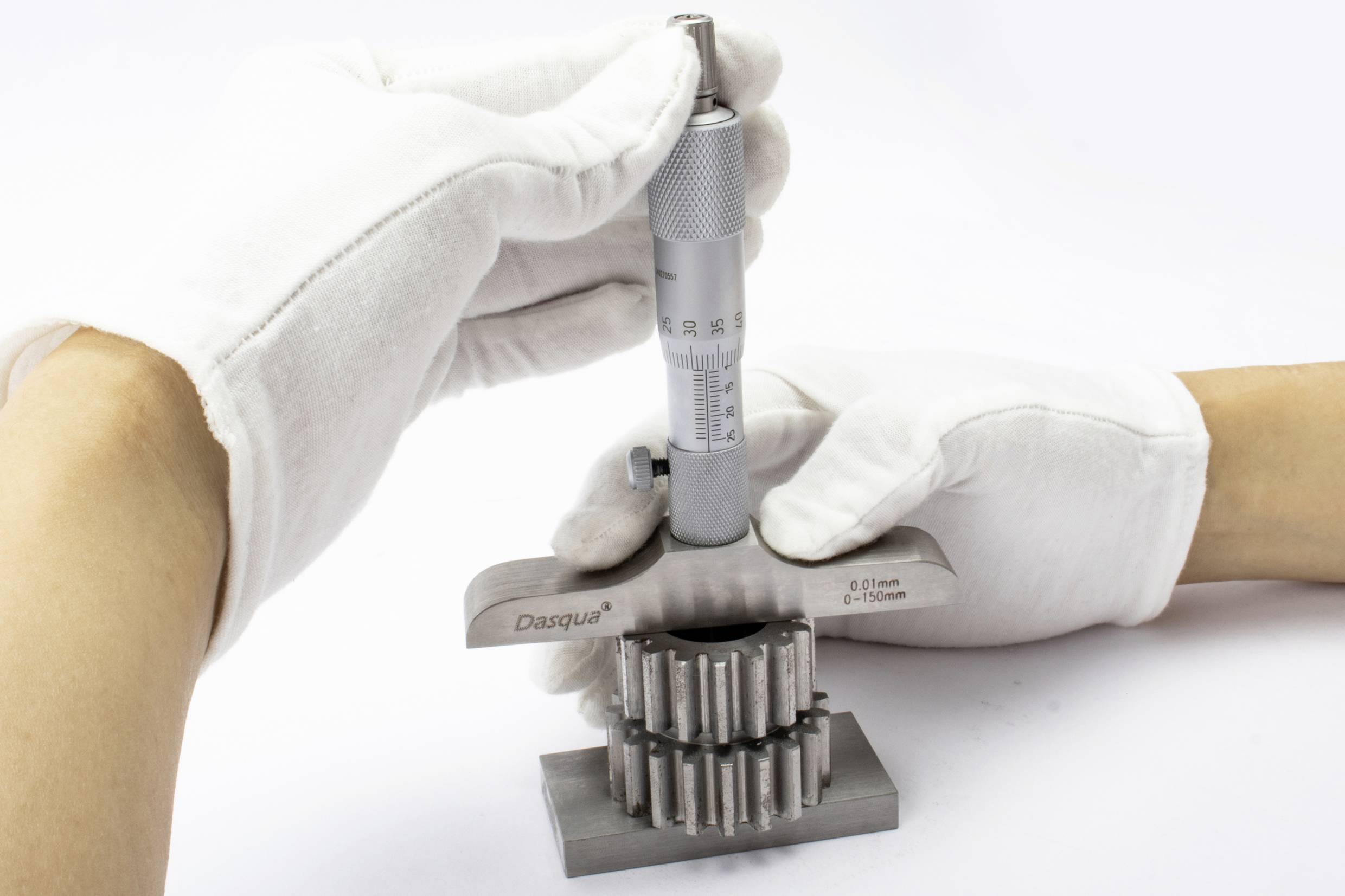 Dasqua 4611-8125 Tiefenmikrometer mit Kontrollmaß 0 - 150mm DIN 863