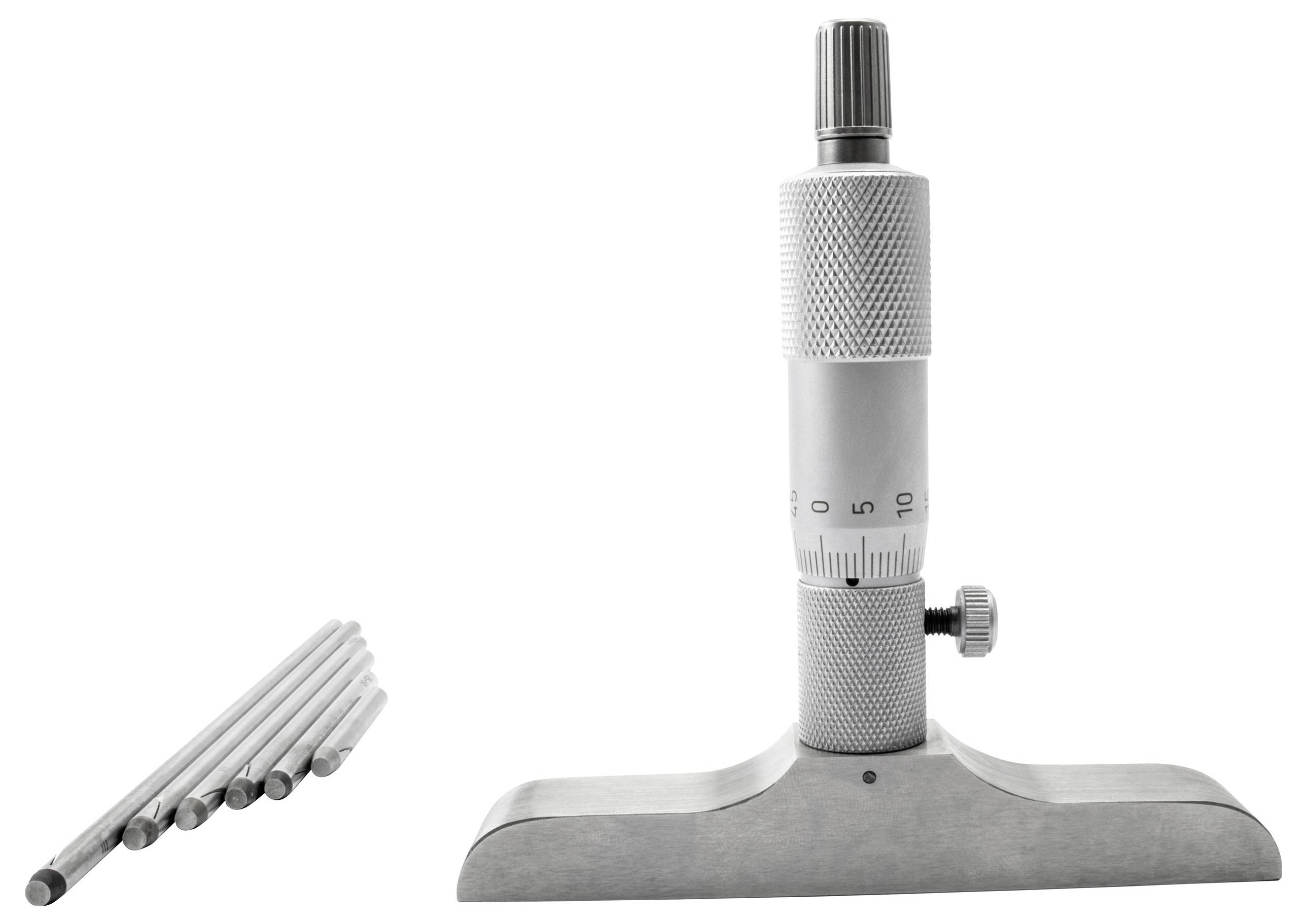 Dasqua 4611-8125 Tiefenmikrometer mit Kontrollmaß 0 - 150mm DIN 863