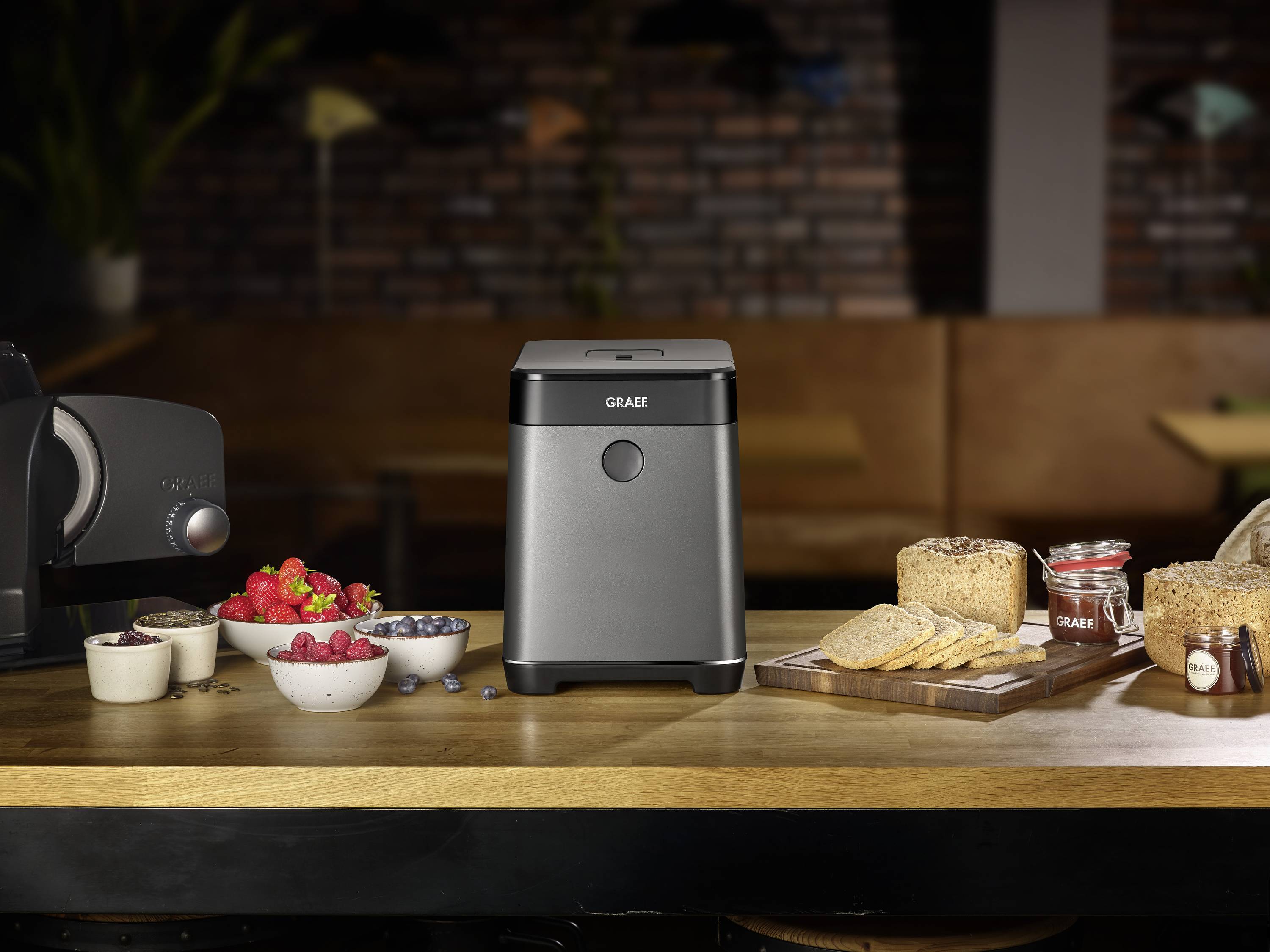 Graef BA806EU Brotbackautomat Antihaftbeschichtung, Timerfunktion 750g Eisenglimmer (seidenmatt), Grau