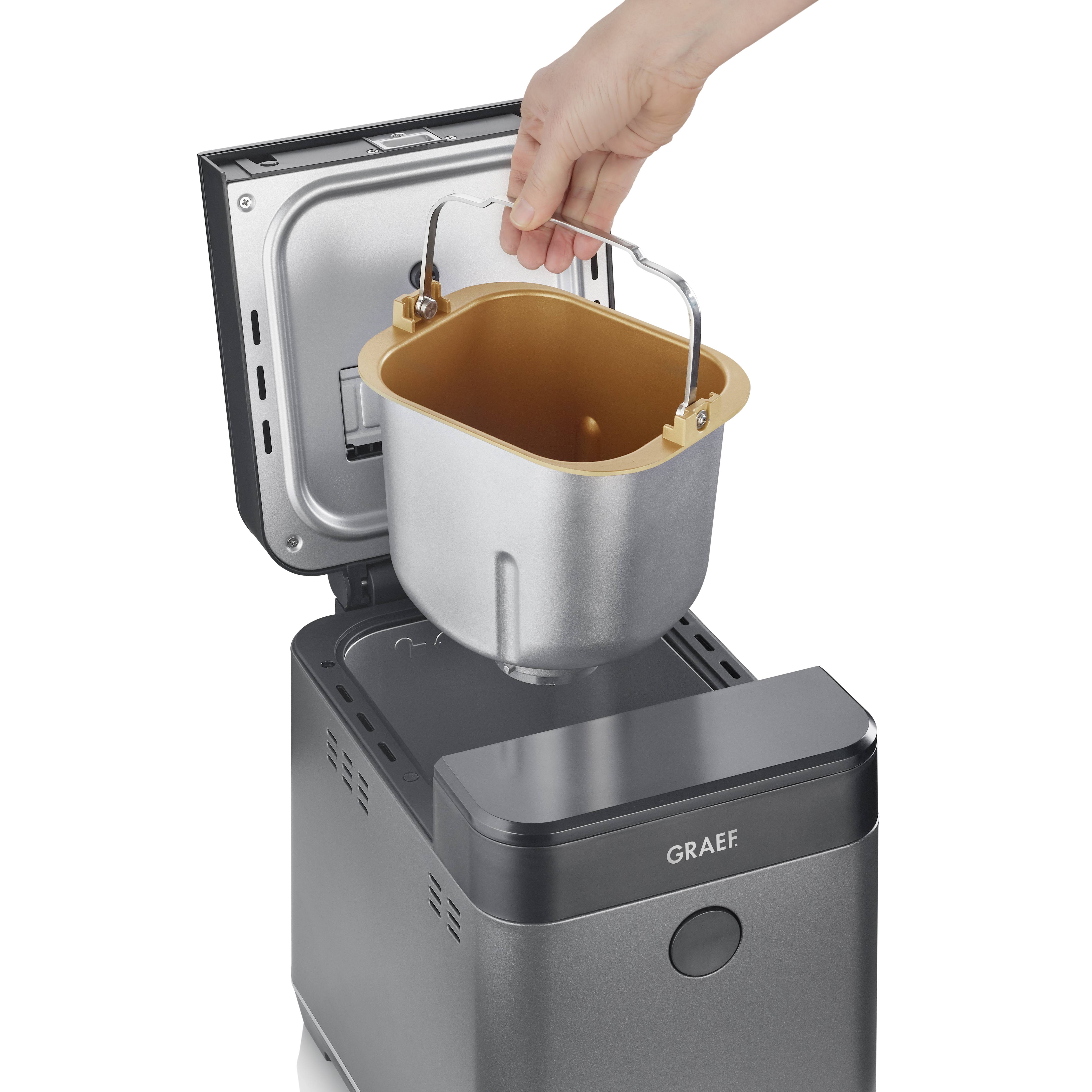 Graef BA806EU Brotbackautomat Antihaftbeschichtung, Timerfunktion 750g Eisenglimmer (seidenmatt), Grau