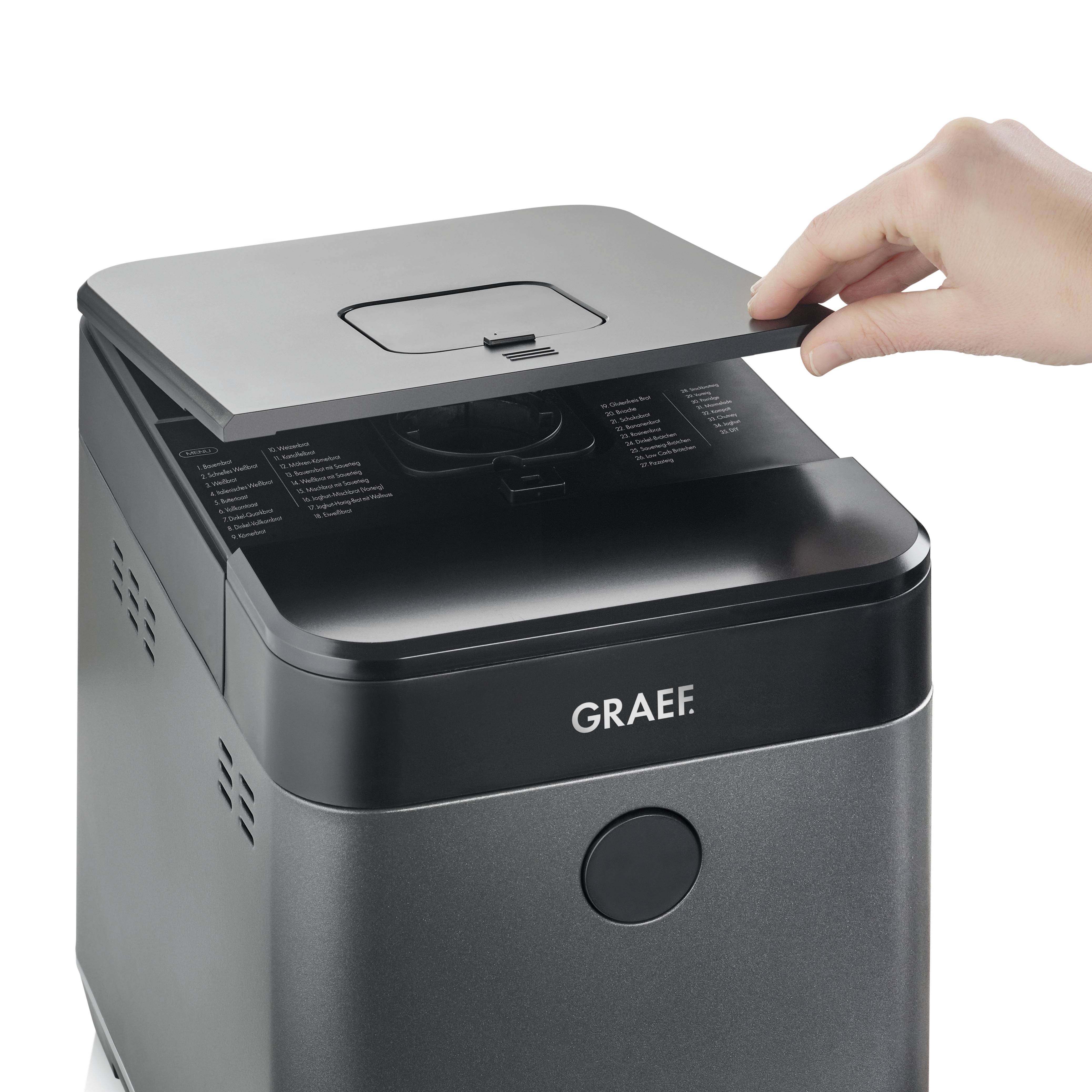 Graef BA806EU Brotbackautomat Antihaftbeschichtung, Timerfunktion 750g Eisenglimmer (seidenmatt), Grau