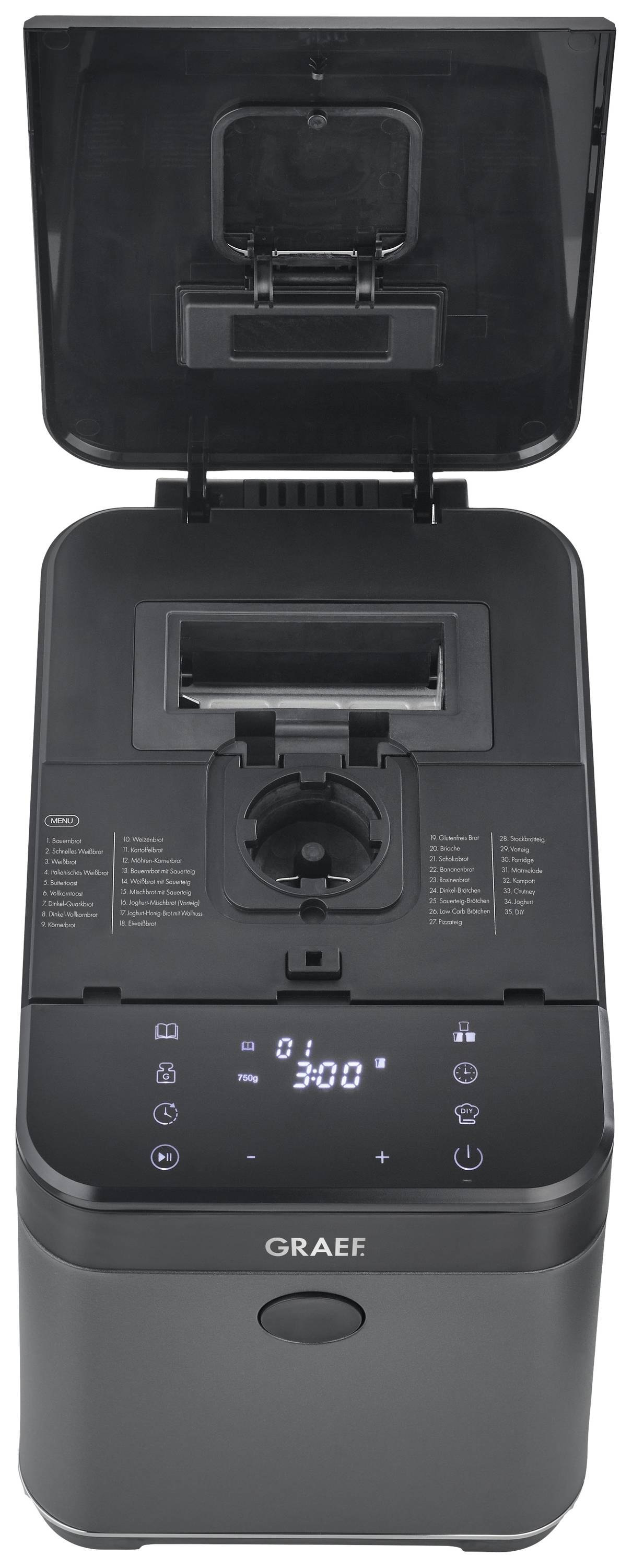 Graef BA806EU Brotbackautomat Antihaftbeschichtung, Timerfunktion 750g Eisenglimmer (seidenmatt), Grau