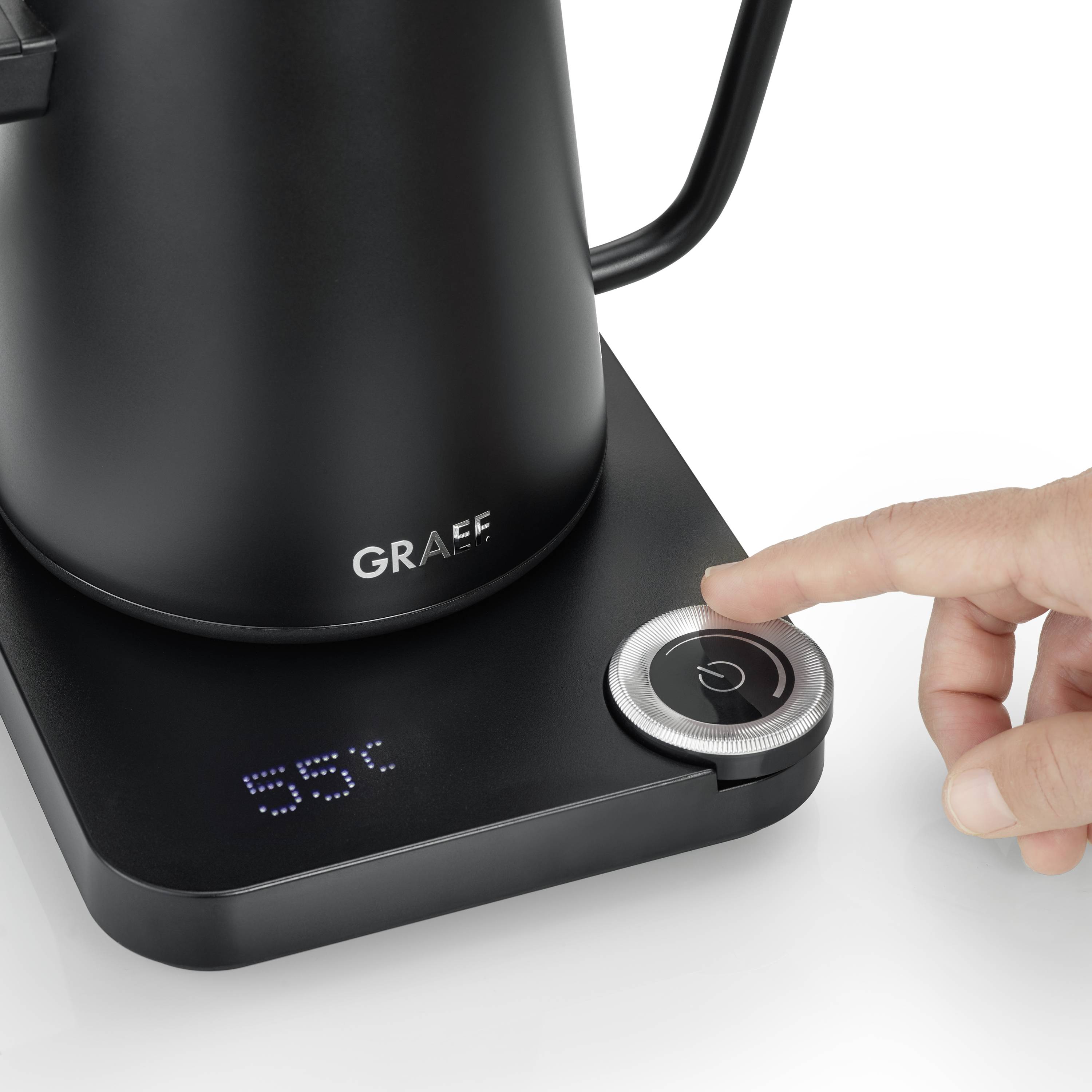 Graef GK502EU Wasserkocher Überhitzungsschutz Schwarz (matt) Fassungsvermögen: 0.9l