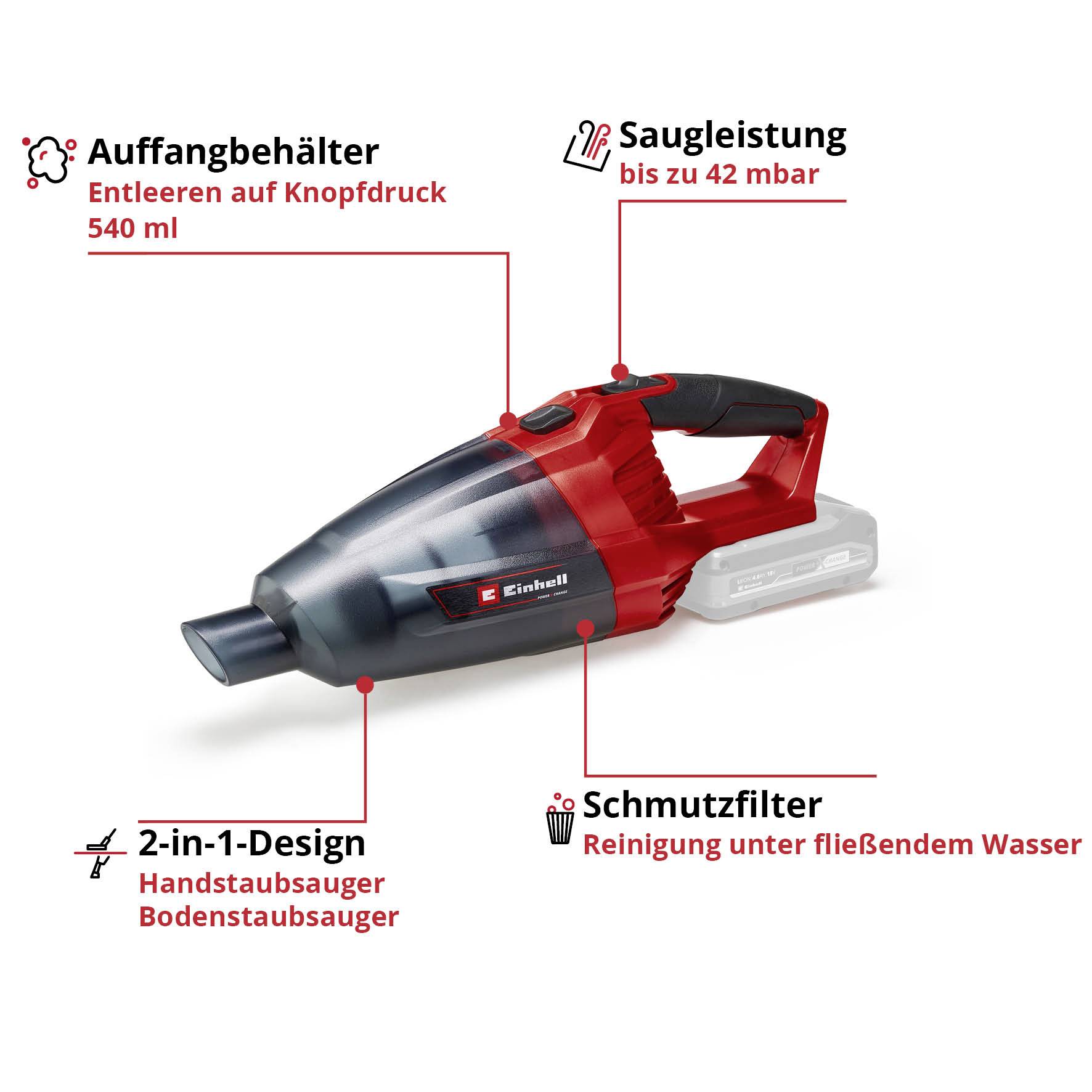 Einhell TC-CD 18/35+TE-VC 18 (1x2,5Ah) 4326596 Werkzeugset Akkugeräte