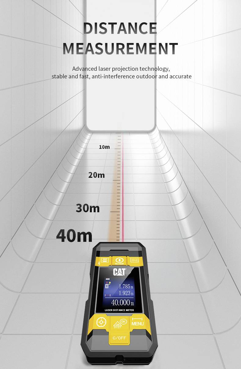 CAT 4in1 Laser-Entfernungsmesser inkl. Kreuzlinienlaser 40m