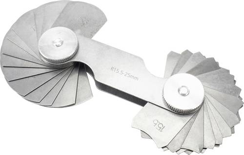 Dasqua 1351-0005 Radiuslehre metrisch 1.0 - 7.0 mm