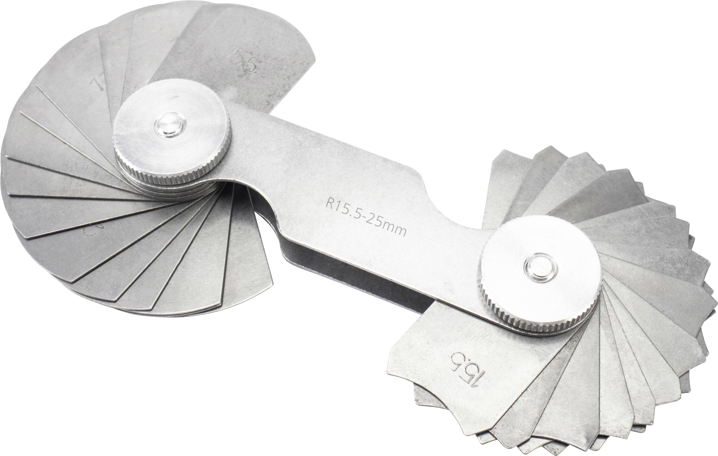 Dasqua 1351-0005 Radiuslehre metrisch 1.0 - 7.0 mm