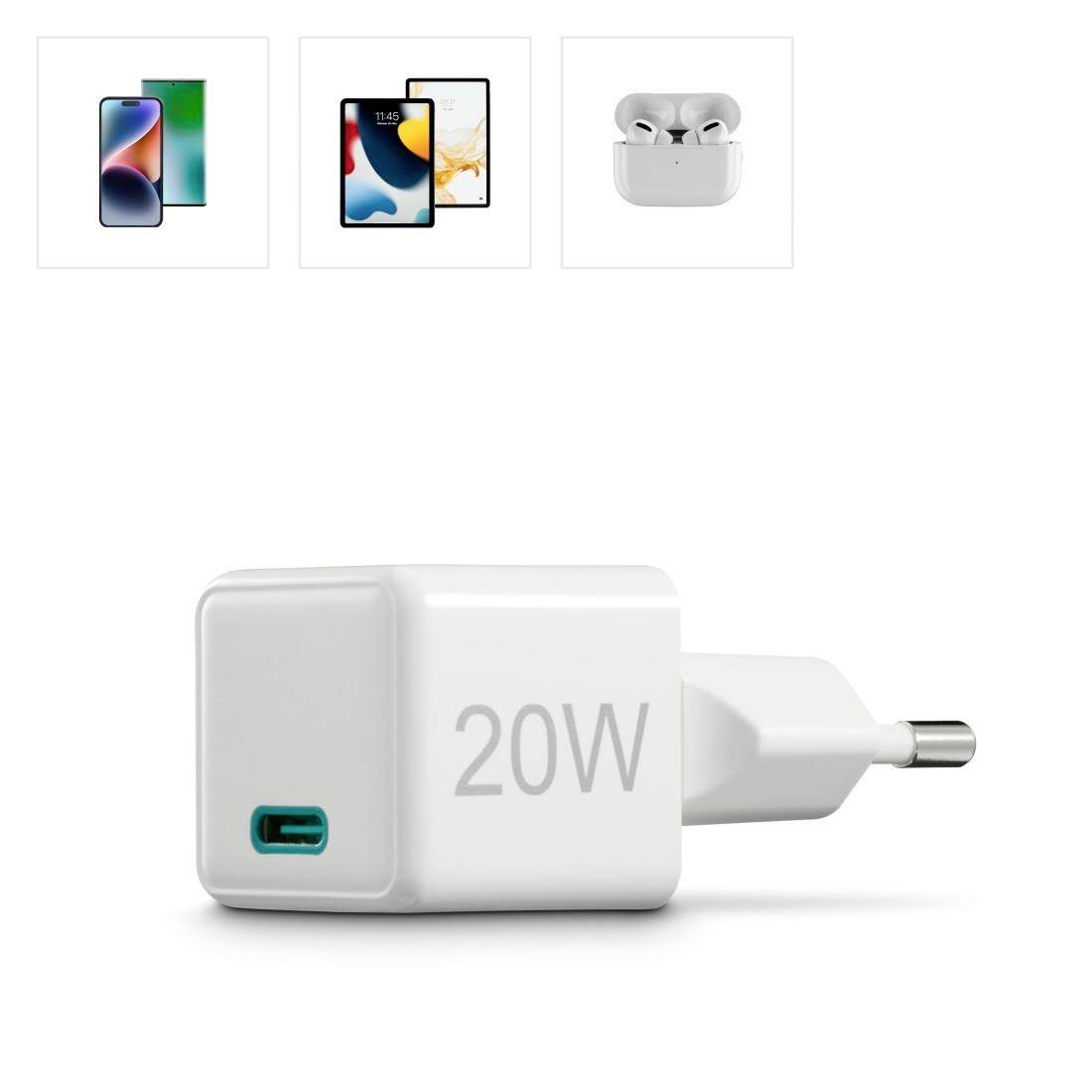 Hama 00201980 USB Ladegerät 20W 1x USB-C® USB PD Weiß Innenbereich USB Power Delivery (USB-PD)