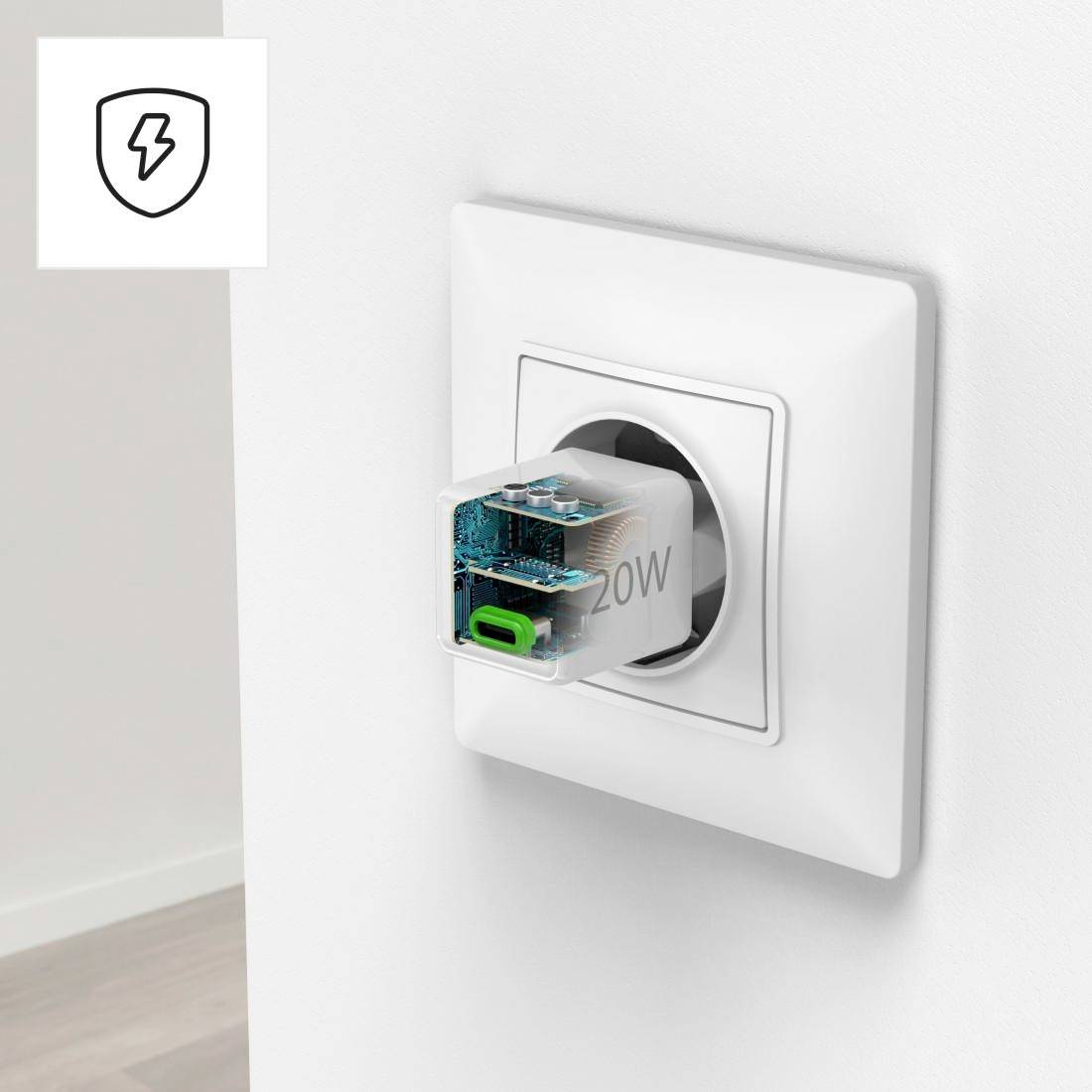 Hama 00201980 USB Ladegerät 20W 1x USB-C® USB PD Weiß Innenbereich USB Power Delivery (USB-PD)