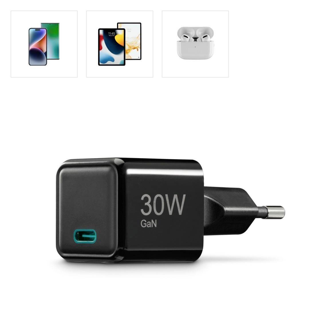 Hama 00201986 USB Ladegerät 30 W 1x USB-C® USB PD Schwarz Innenbereich USB Power Delivery (USB-PD)