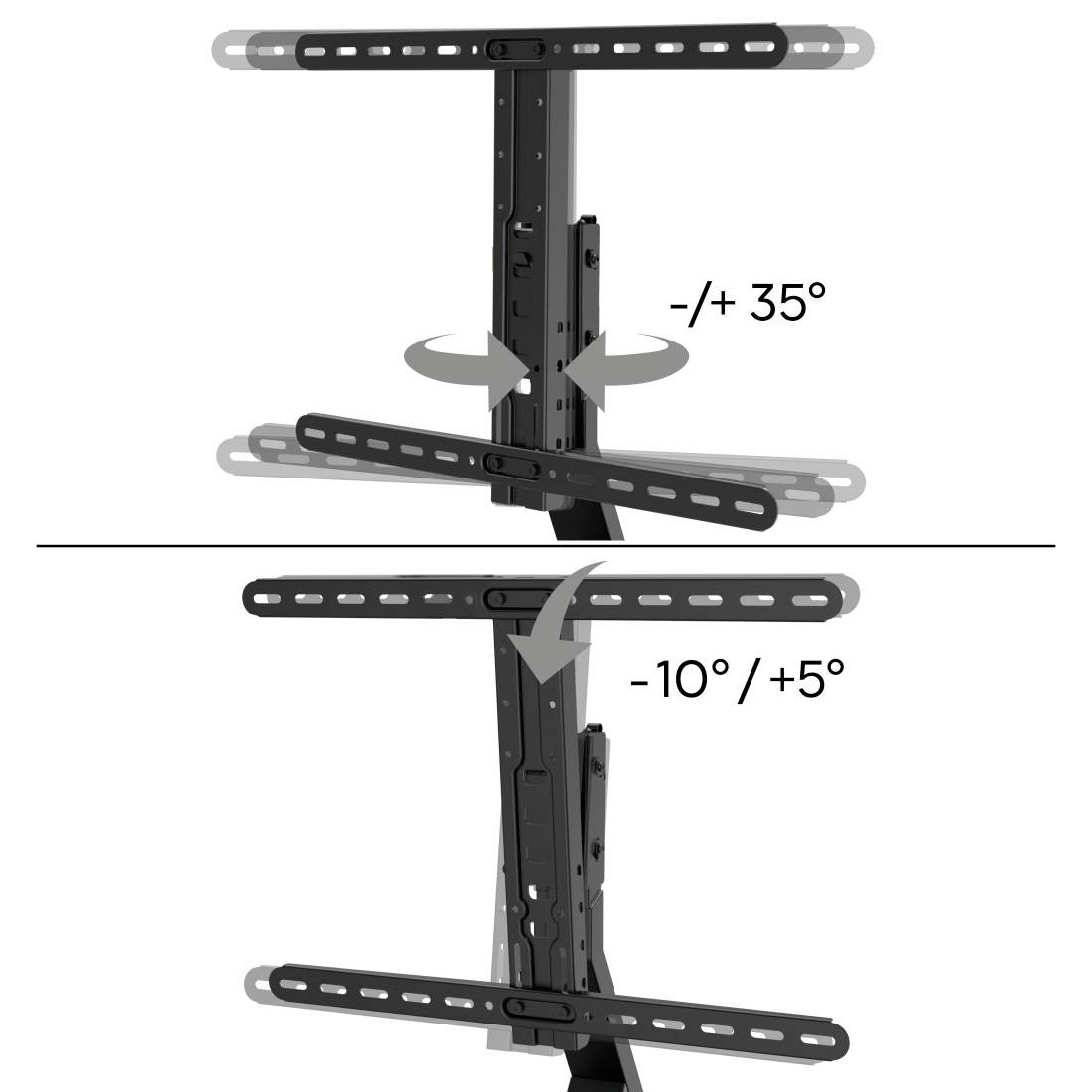 Hama TV-Standfuß, schwenkbar, neigbar, höhenverstellbar, 165cm (65") bis 40kg TV-Standfuß Neigbar, Schwenkbar 81,3cm (32")