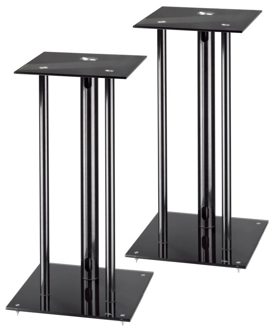 hama 00220881 Lautsprecherständer für schwere Boxen, mit Kabelführung, universal, Schwarz