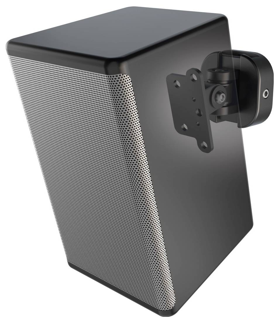 Hama 00220887 Lautsprecher-Wandhalterung Schwenkbar Wandabstand (max.): 76mm Schwarz 1St.