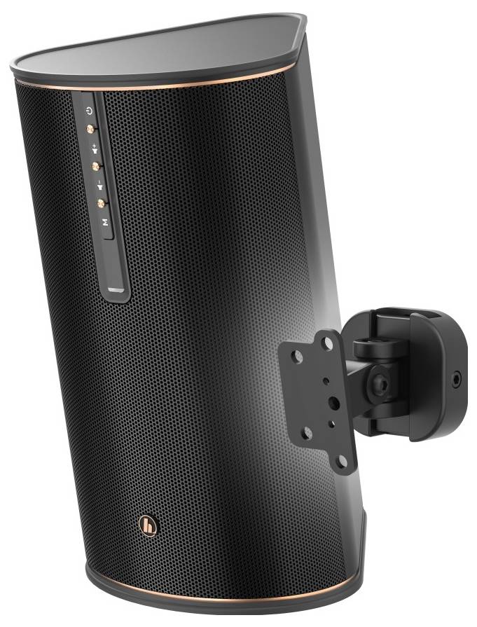 Hama 00220887 Lautsprecher-Wandhalterung Schwenkbar Wandabstand (max.): 76mm Schwarz 1St.