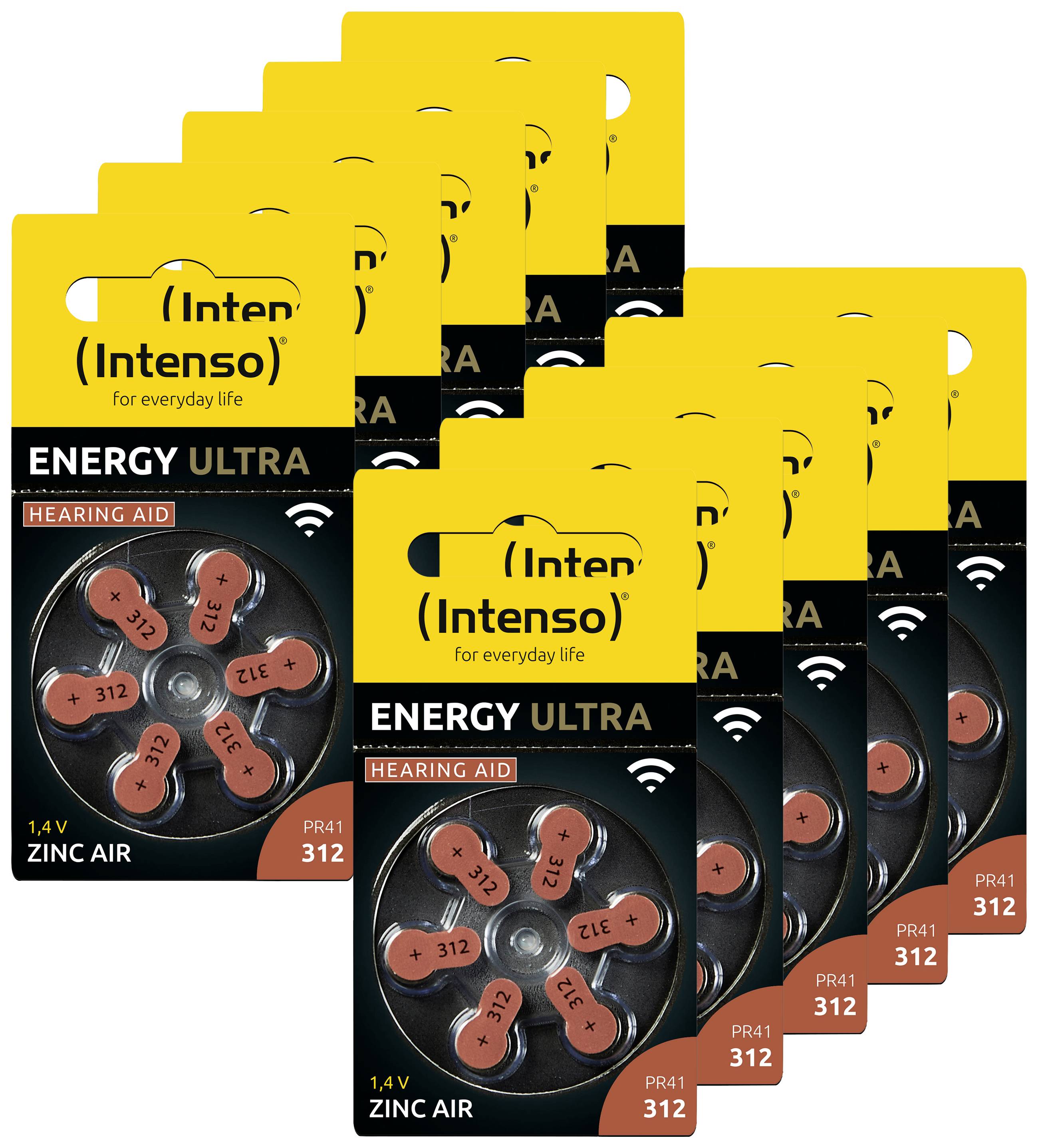 Intenso Hörgerätebatterie PR41-312 1.45V 60 St. 148 mAh Zink-Luft 7504436MP