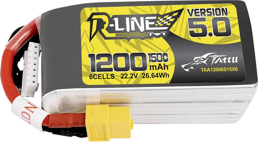 Tattu Modellbau-Akkupack (LiPo) 22.2V 1200 mAh Zellen-Zahl: 6 150 C Block XT60