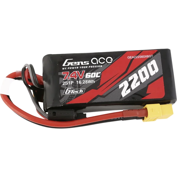 Gens ace Modellbau-Akkupack (LiPo) 7.4V 2200 mAh Zellen-Zahl: 2 30 C Block XT60 Gens ace Modellbau-Akkupack (LiPo) 7.4V 2200 mAh Zellen-Zahl: 2 30 C Block XT60