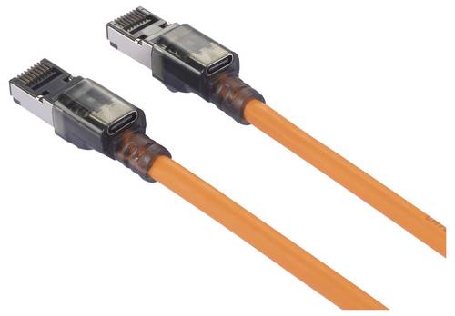 Renkforce RJ45 Patchkabel CAT 6a S/FTP 10.00 m Orange Port-Finder-Funktion, Halogenfrei, Flammwidri
