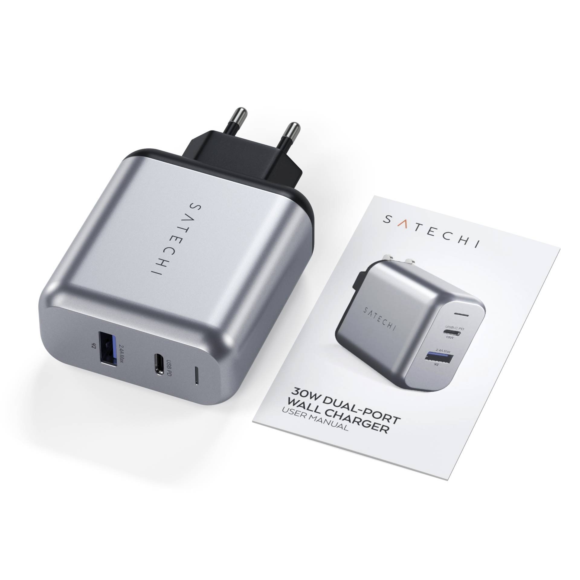 Satechi ST-MCCAM-EU USB Ladegerät 30W 1x USB-A, 1x USB-C® USB PD Anthrazit