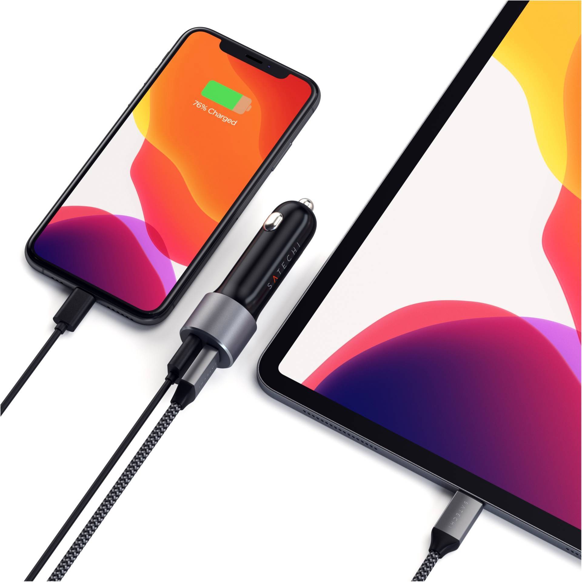 Satechi ST-TCPDCCM Ladeadapter 72W 1x USB-A, 1x USB-C® Anthrazit Innenbereich