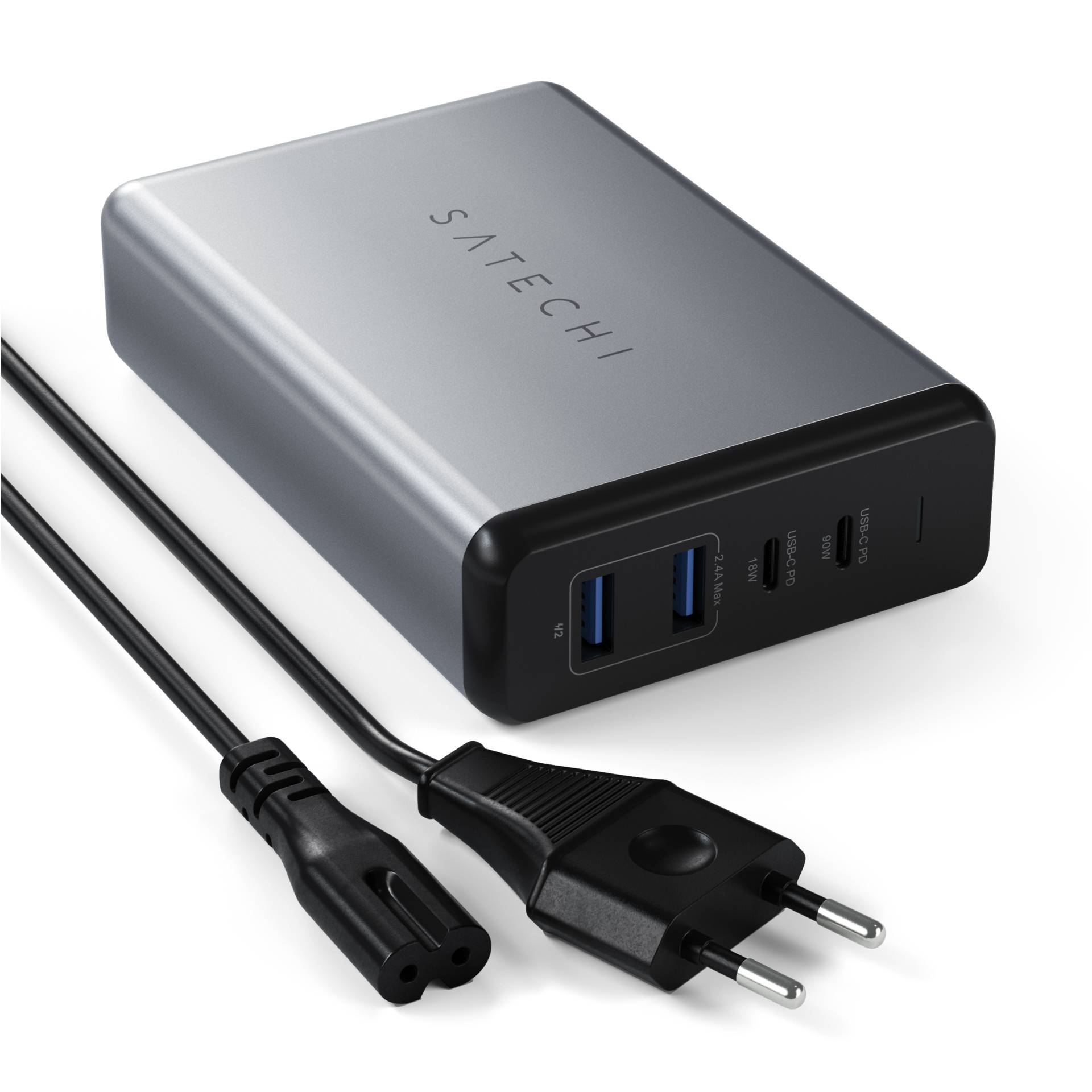 Satechi ST-TC108WM USB Ladegerät 108W 2x USB-A, 2x USB-C® USB PD Anthrazit Innenbereich