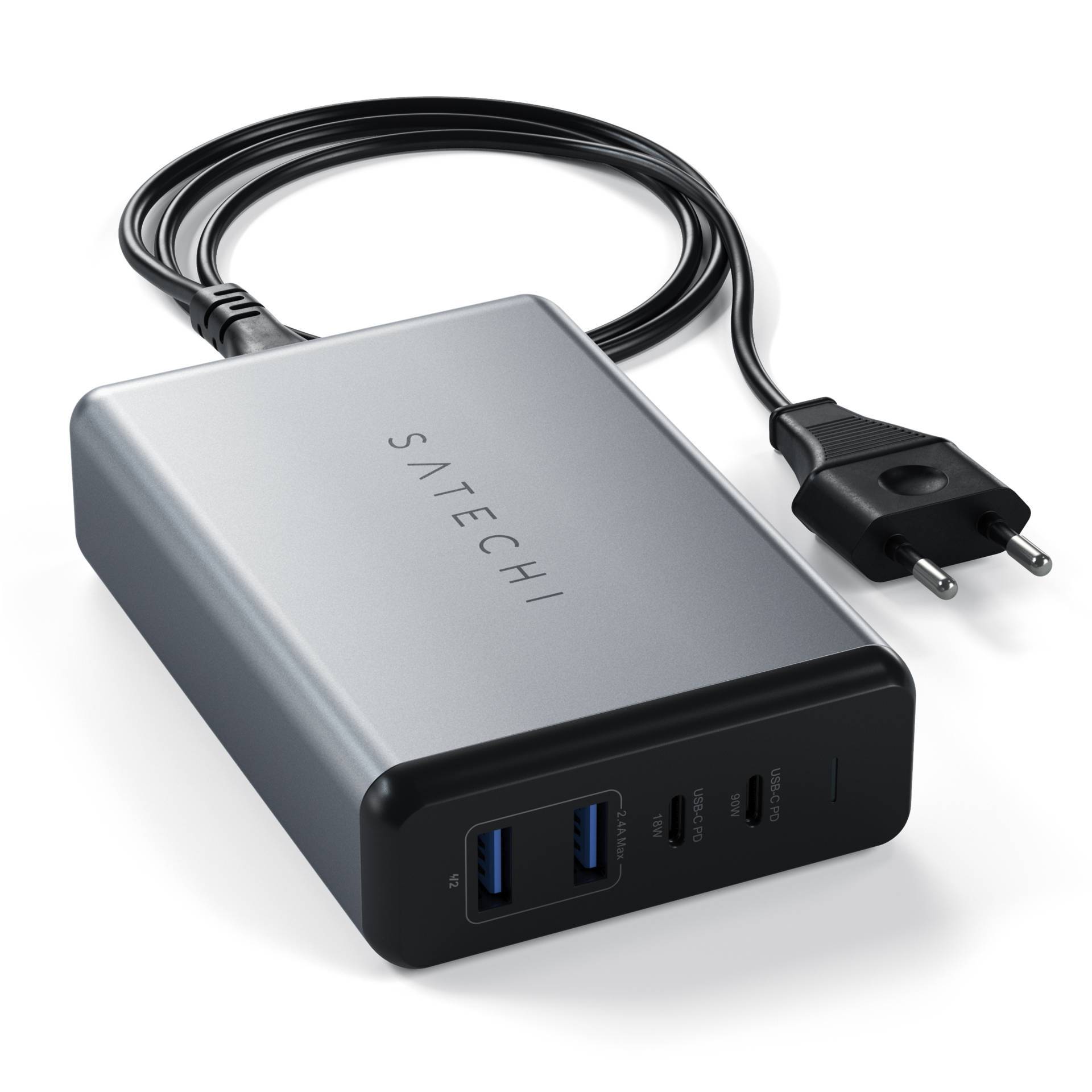 Satechi ST-TC108WM USB Ladegerät 108W 2x USB-A, 2x USB-C® USB PD Anthrazit Innenbereich