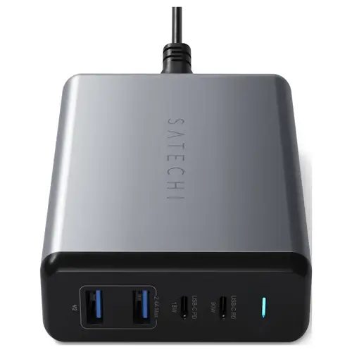 Satechi ST-TC108WM USB Ladegerät 108W 2x USB-A, 2x USB-C® USB PD Anthrazit Innenbereich Satechi ST-TC108WM USB Ladegerät 108W 2x USB-A, 2x USB-C® USB PD Anthrazit Innenbereich