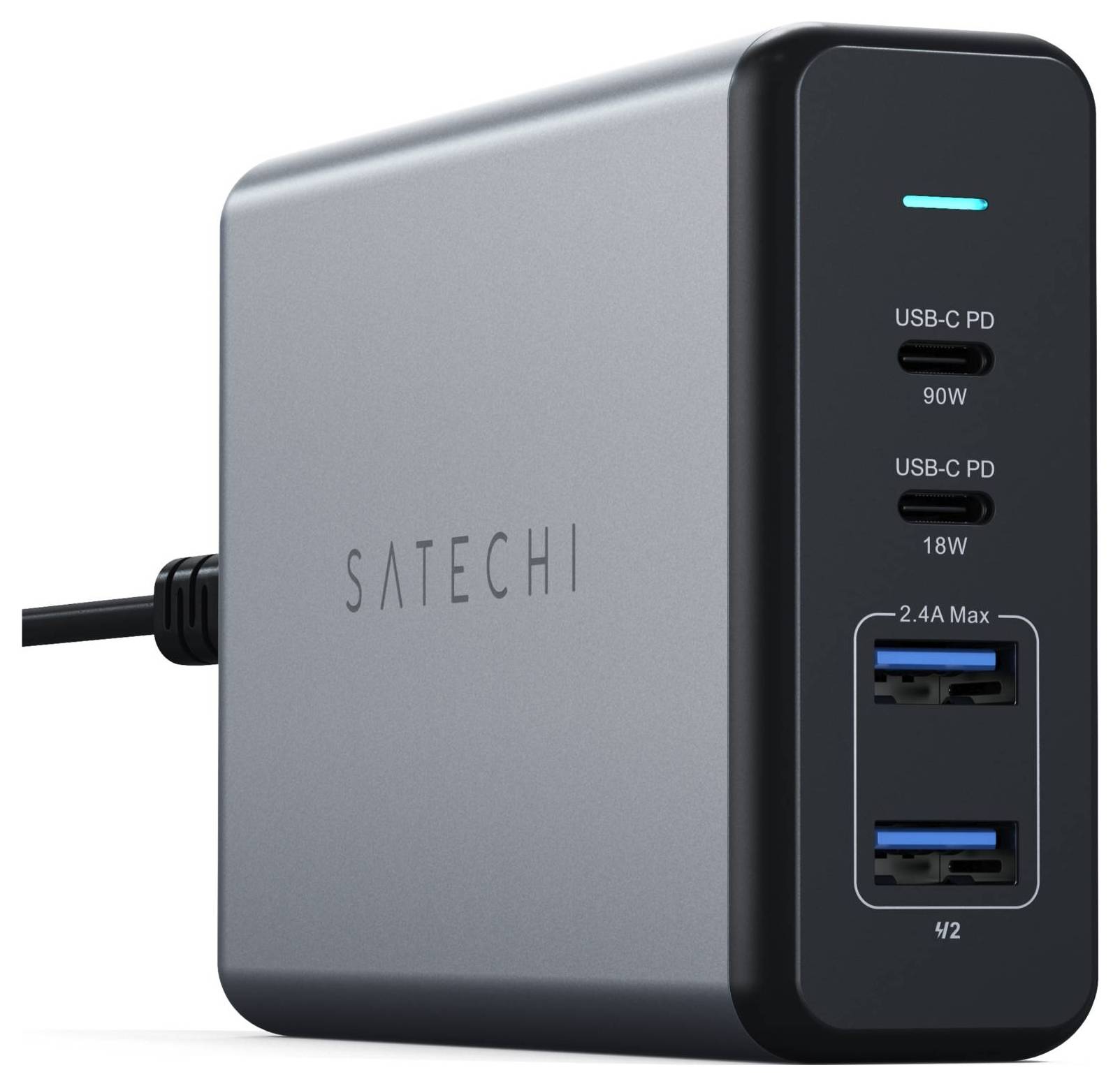 Satechi ST-TC108WM USB Ladegerät 108W 2x USB-A, 2x USB-C® USB PD Anthrazit Innenbereich