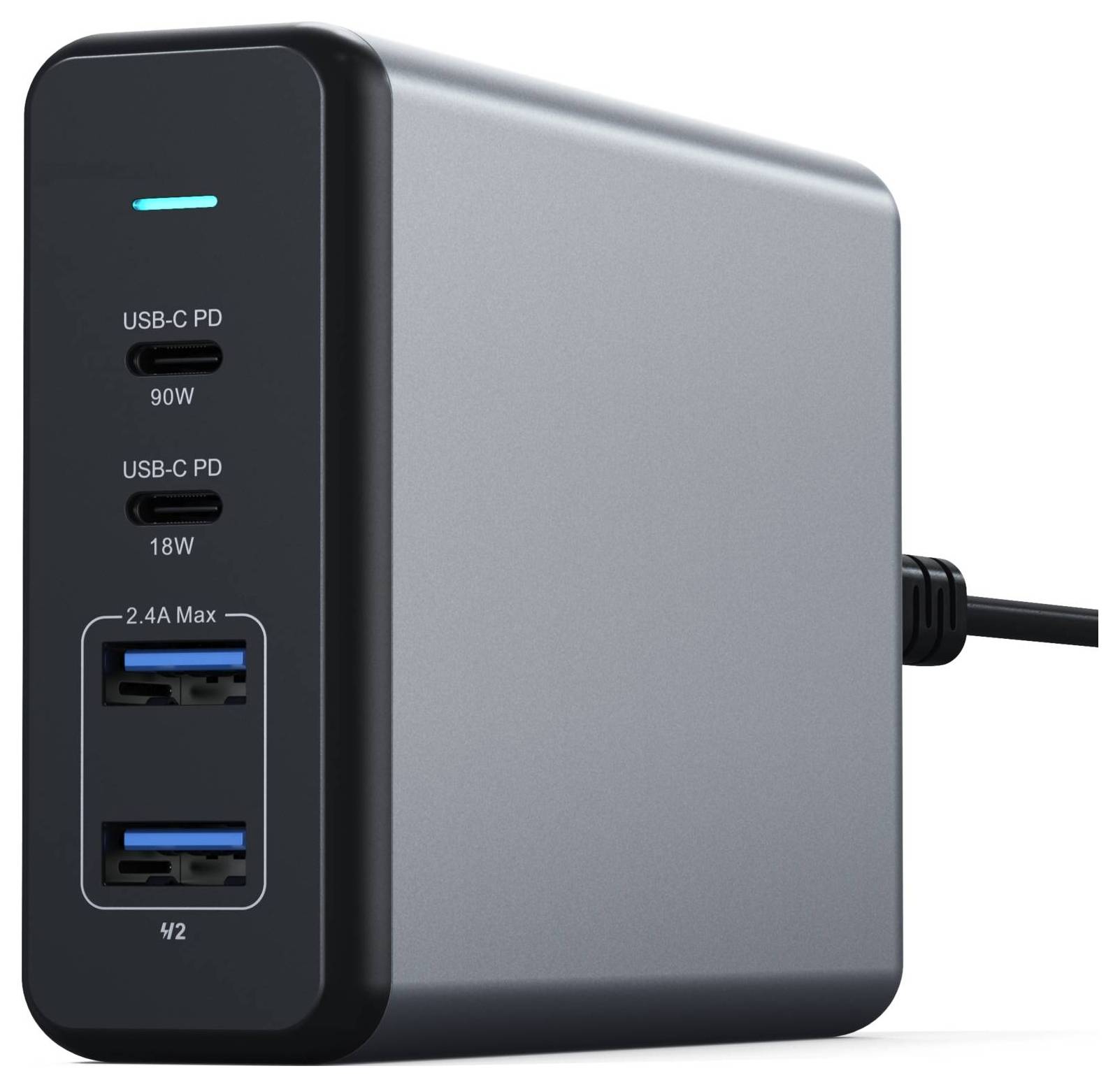 Satechi ST-TC108WM USB Ladegerät 108W 2x USB-A, 2x USB-C® USB PD Anthrazit Innenbereich