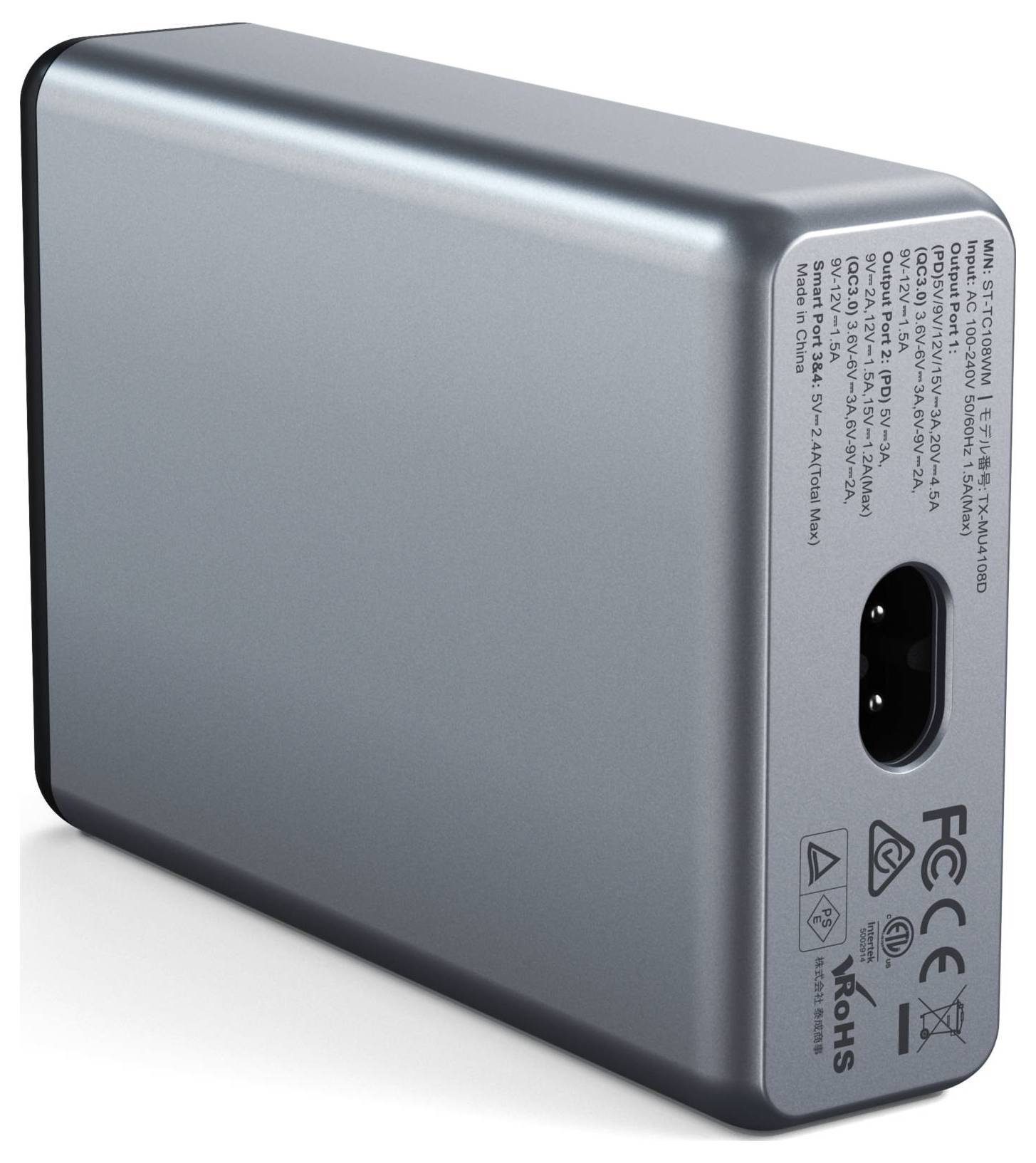 Satechi ST-TC108WM USB Ladegerät 108W 2x USB-A, 2x USB-C® USB PD Anthrazit Innenbereich