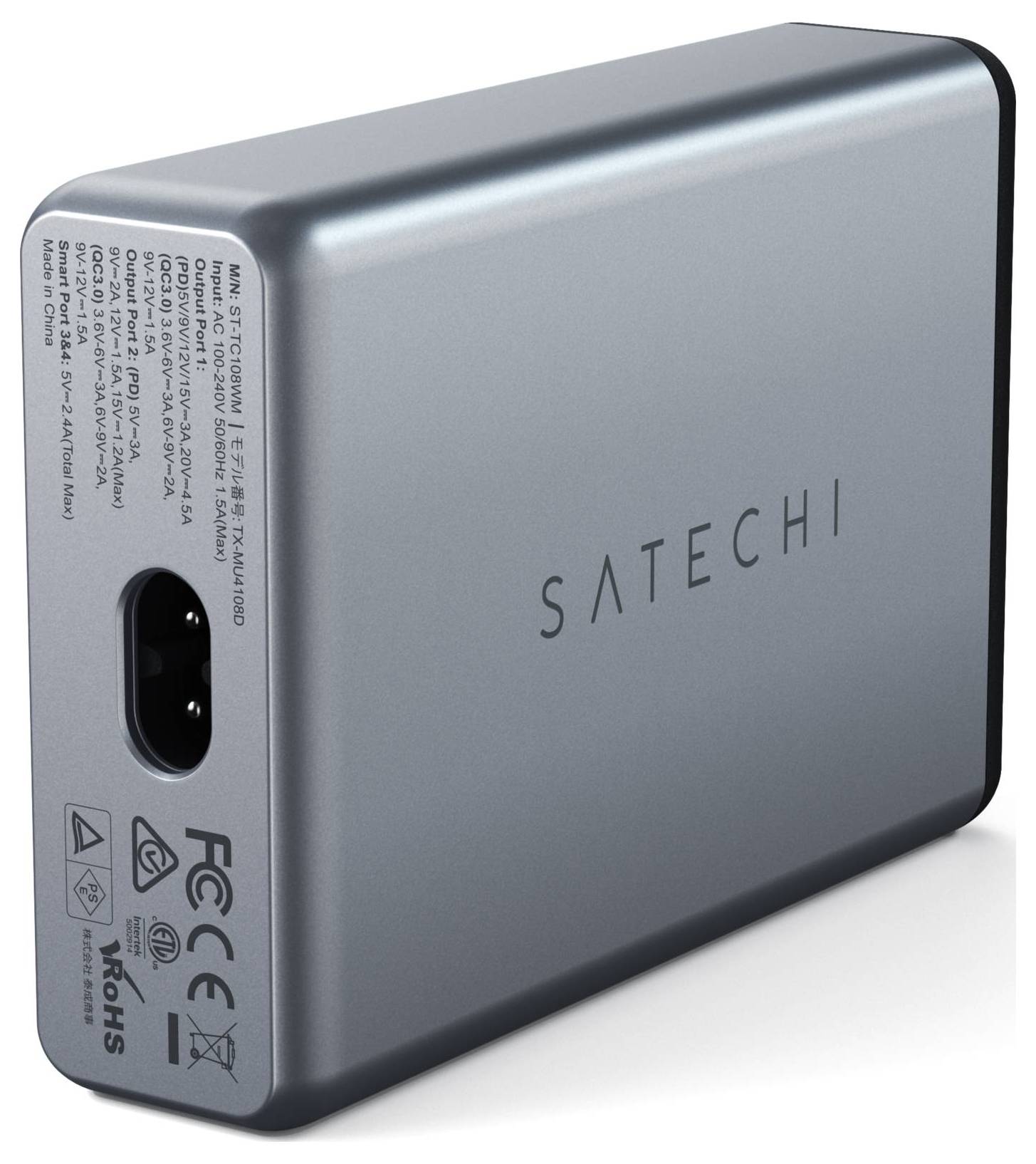 Satechi ST-TC108WM USB Ladegerät 108W 2x USB-A, 2x USB-C® USB PD Anthrazit Innenbereich