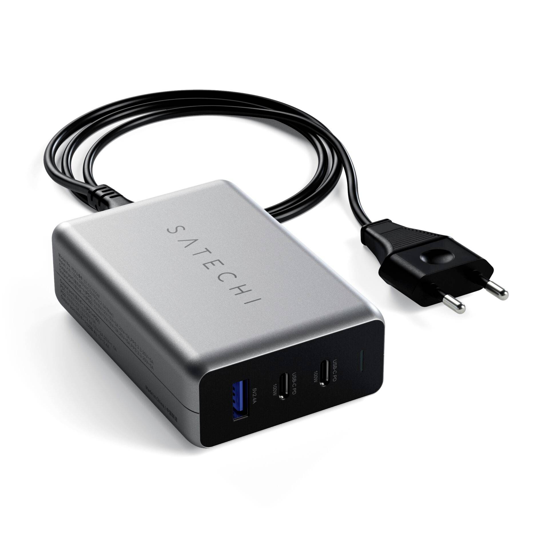 Satechi ST-TC100GM-EU USB Ladegerät 100W 1x USB-A, 2x USB-C® USB PD Schwarz, Grau Innenbereich