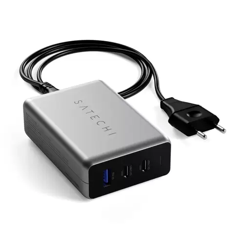 Satechi ST-TC100GM-EU USB Ladegerät 100W 1x USB-A, 2x USB-C® USB PD Schwarz, Grau Innenbereich Satechi ST-TC100GM-EU USB Ladegerät 100W 1x USB-A, 2x USB-C® USB PD Schwarz, Grau Innenbereich