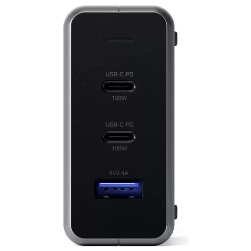 Satechi ST-TC100GM-EU USB Ladegerät 100W 1x USB-A, 2x USB-C® USB PD Schwarz, Grau Innenbereich Satechi ST-TC100GM-EU USB Ladegerät 100W 1x USB-A, 2x USB-C® USB PD Schwarz, Grau Innenbereich