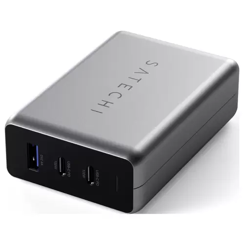 Satechi ST-TC100GM-EU USB Ladegerät 100W 1x USB-A, 2x USB-C® USB PD Schwarz, Grau Innenbereich Satechi ST-TC100GM-EU USB Ladegerät 100W 1x USB-A, 2x USB-C® USB PD Schwarz, Grau Innenbereich